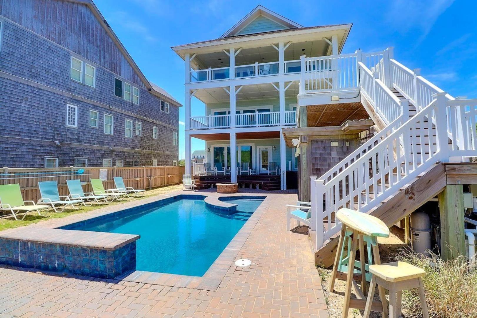 Villa 6007 Happy Sol Oceanfront Heatable Pool Nags Head Exterior foto